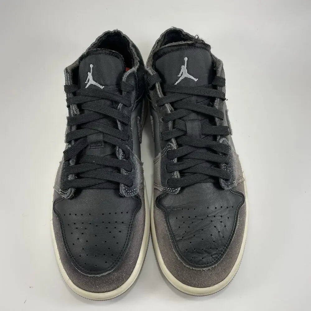 Jordan 1 Low Craft Inside Out Black Suede Mens Size 7 Casual Classic Lace Up